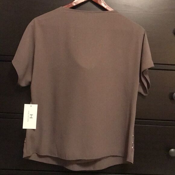 NWT Halston Dark Grey Sequin Blouse - Size Small - Picture 7 of 7